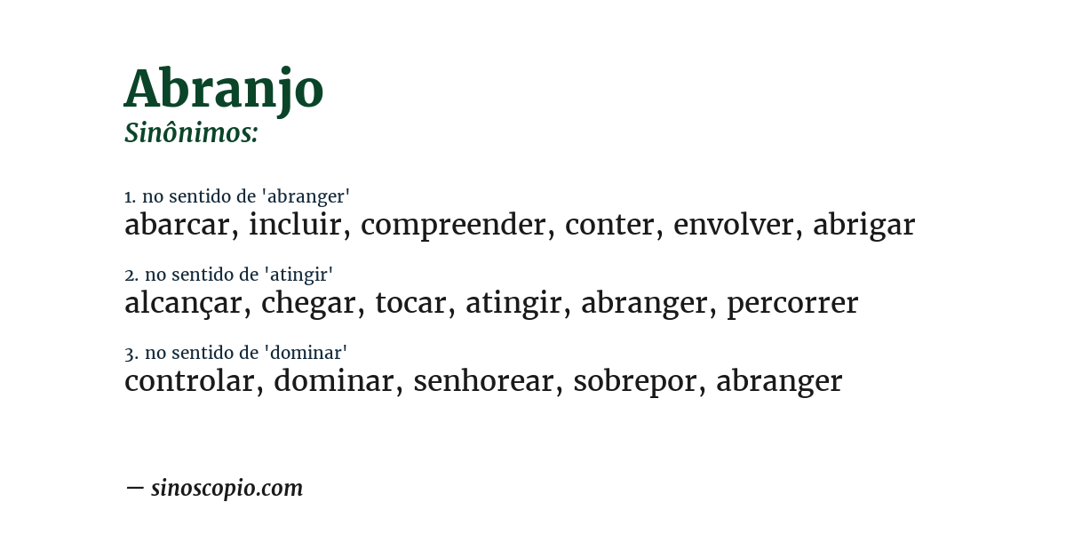 Sinônimo de abranjo