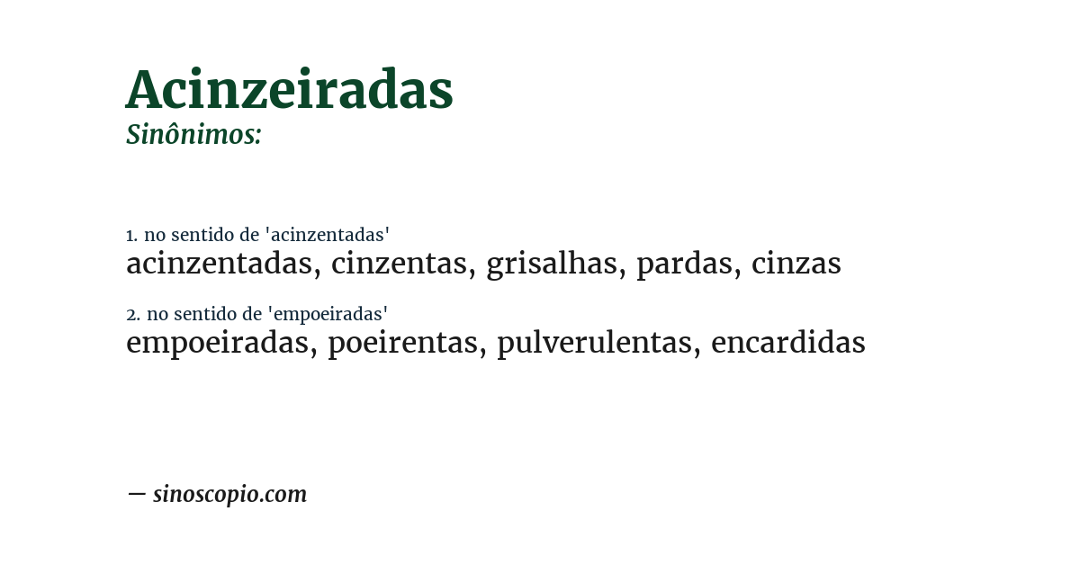 Sinônimo de acinzeiradas