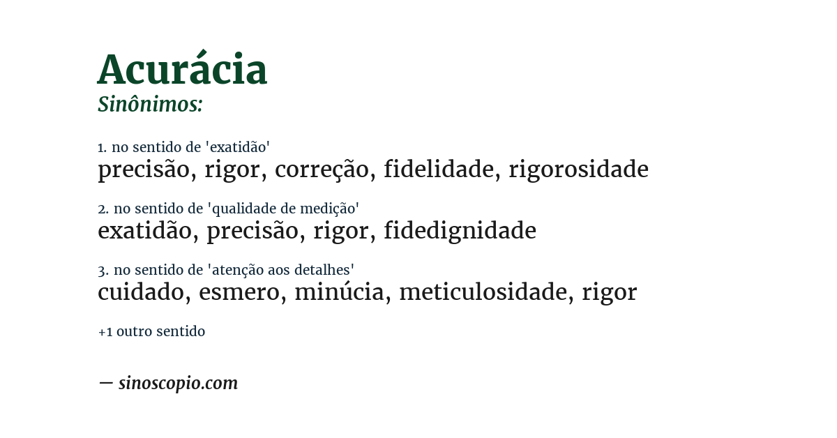 Sinônimo de acurácia