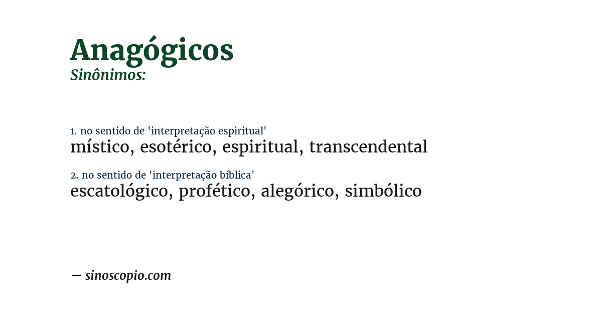 Sinônimo de anagógicos