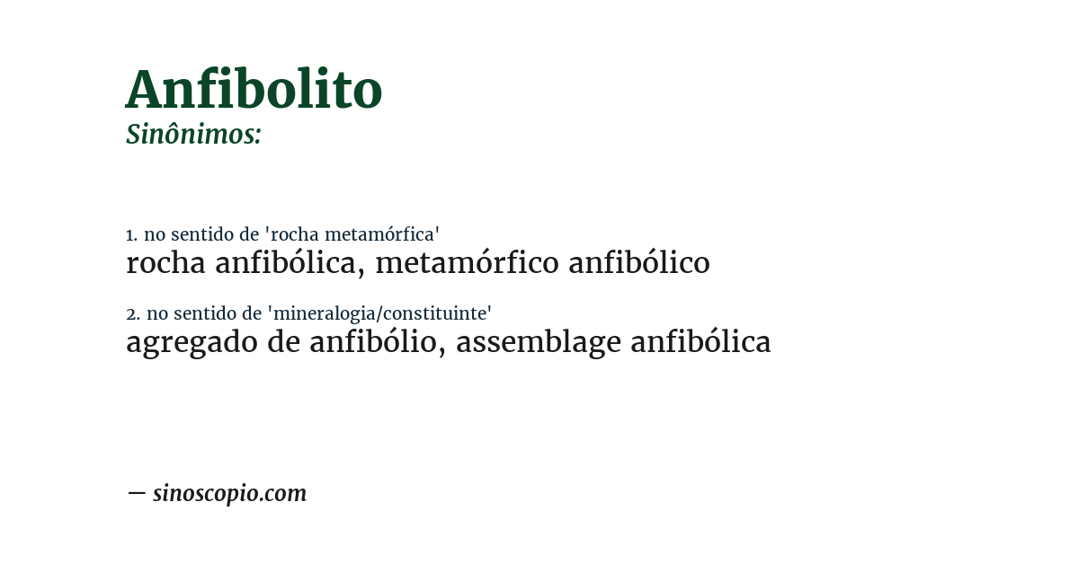Sinônimo de anfibolito