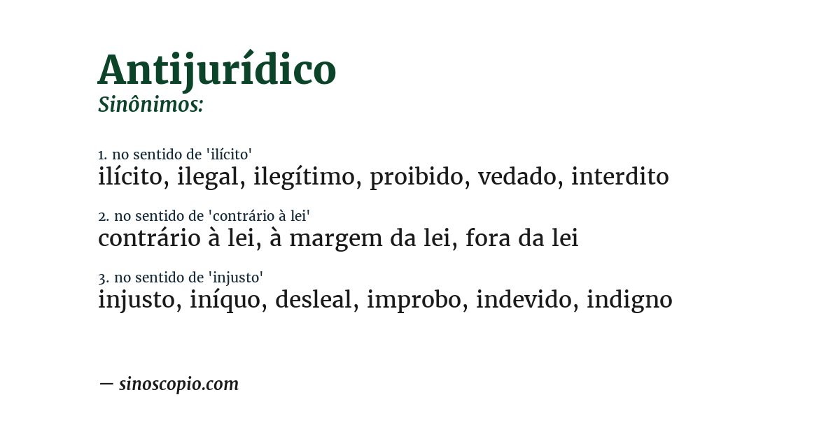 Sinônimo de antijurídico