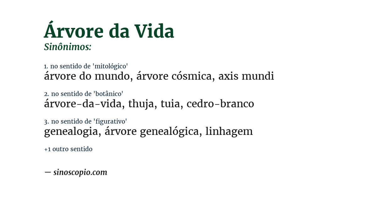 Sinônimo de árvore da vida