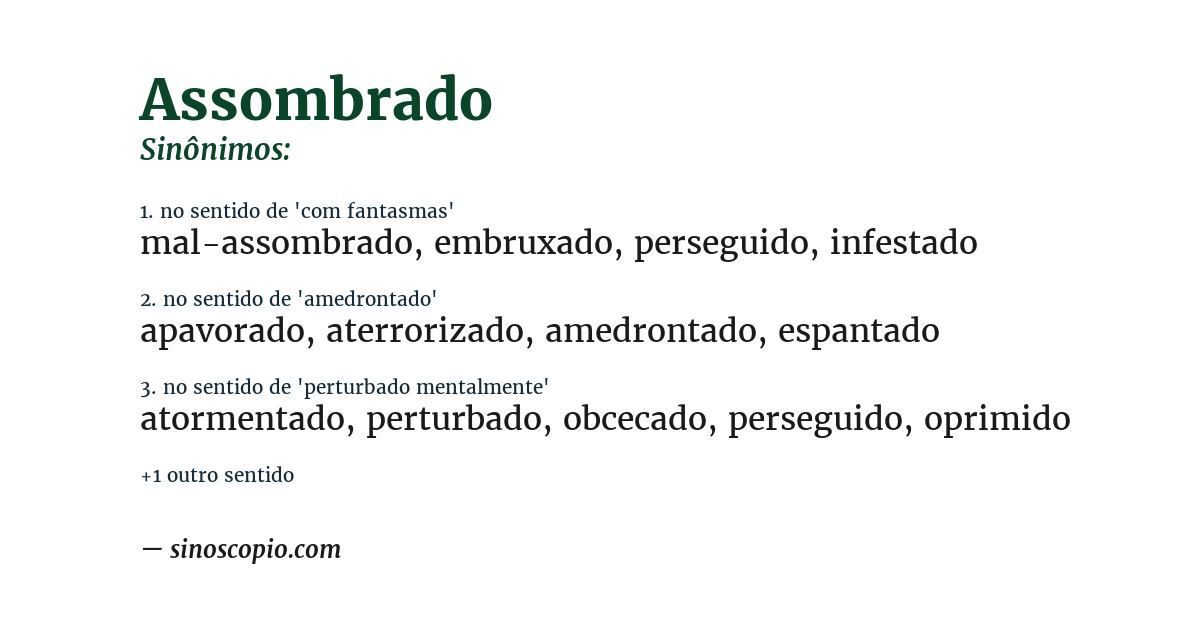 Sinônimo de assombrado