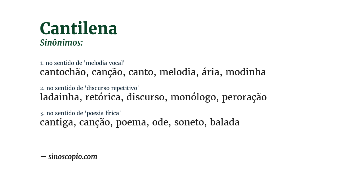 Sinônimo de cantilena
