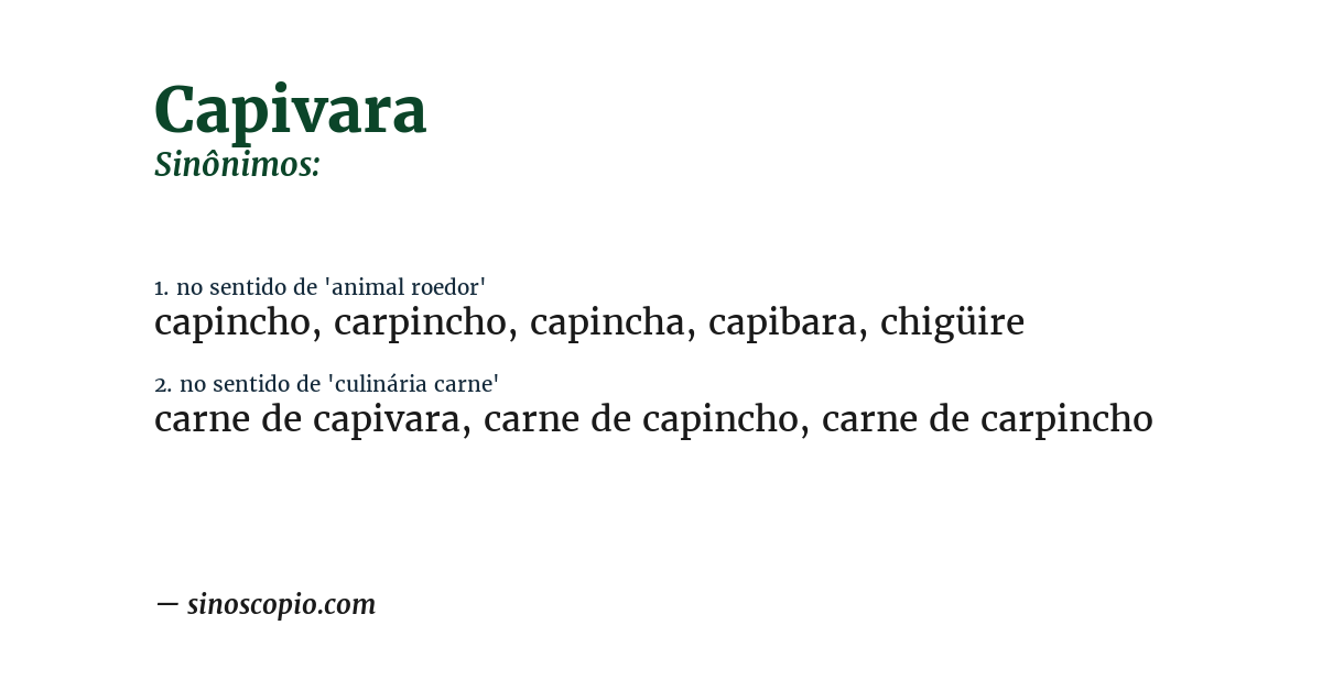 Sinônimo de capivara
