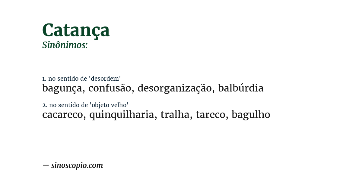Sinônimo de catança