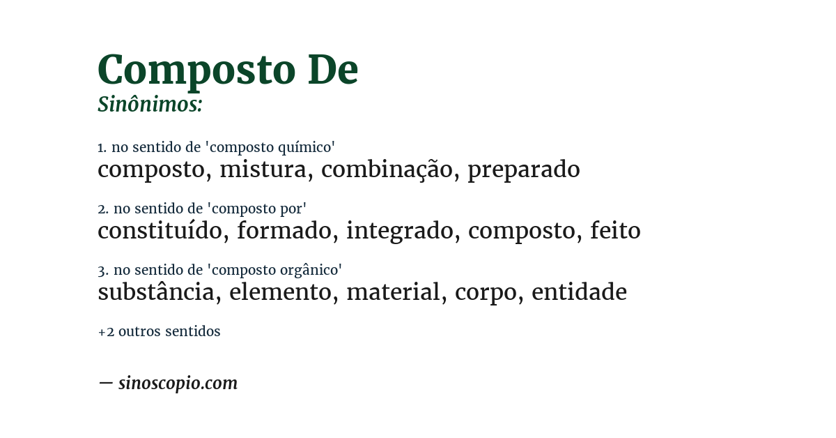 Sinônimo de composto de