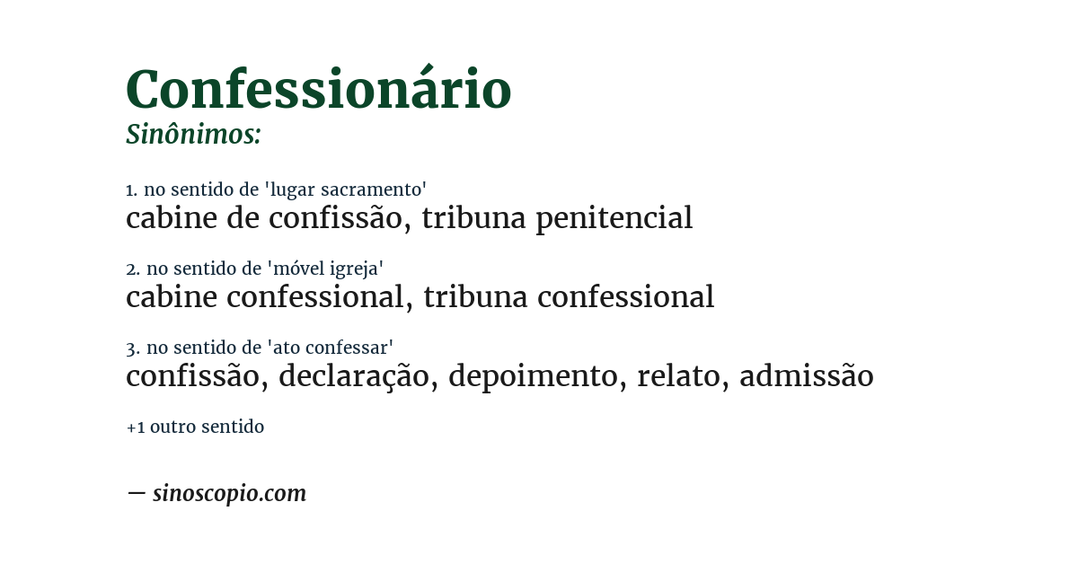 Sinônimo de confessionário