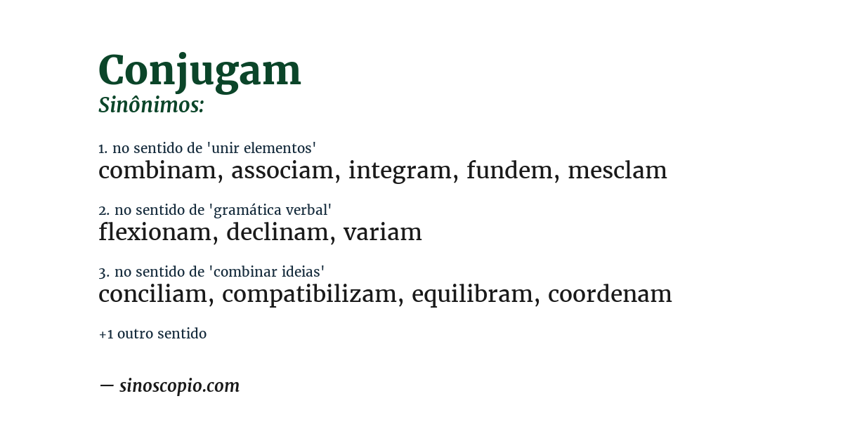 Sinônimo de conjugam