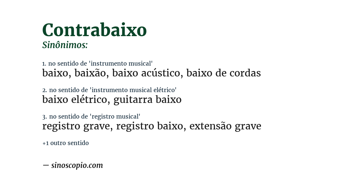 Sinônimo de contrabaixo