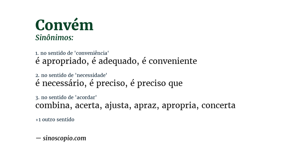 Sinônimo de convém