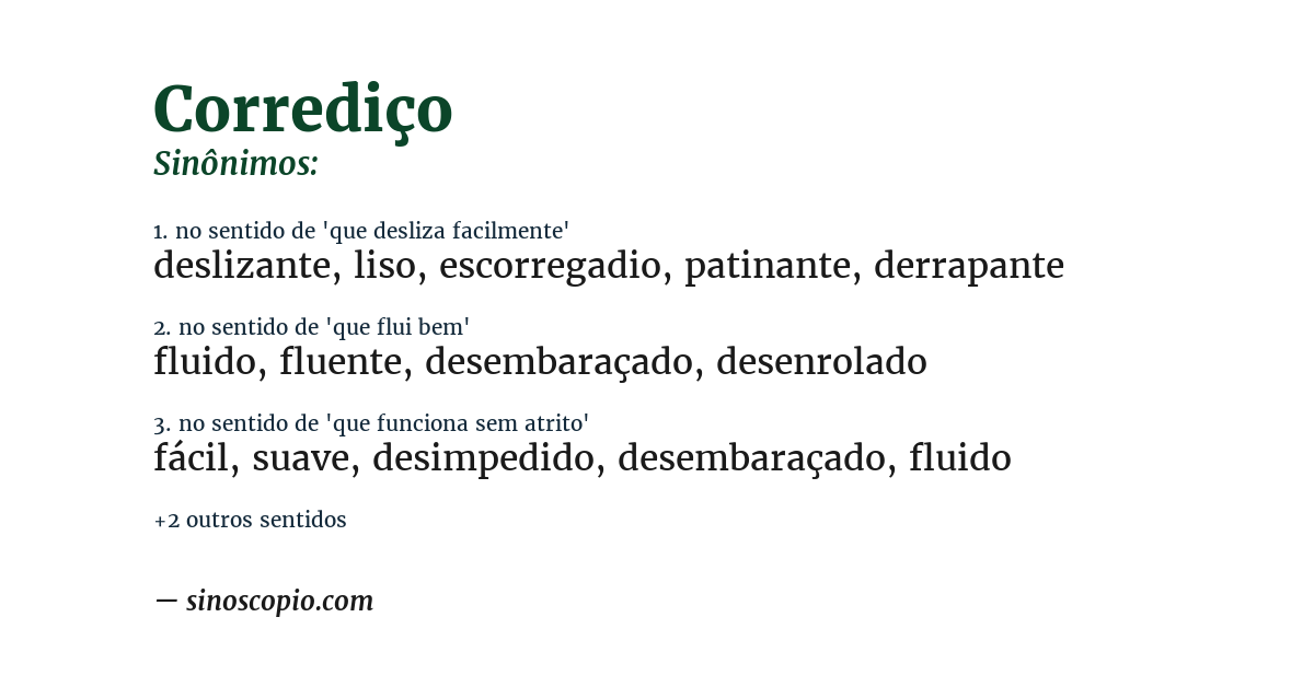 Sinônimo de corrediço