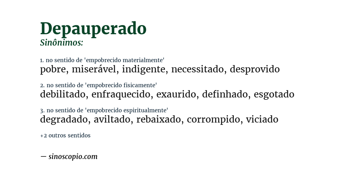 Sinônimo de depauperado