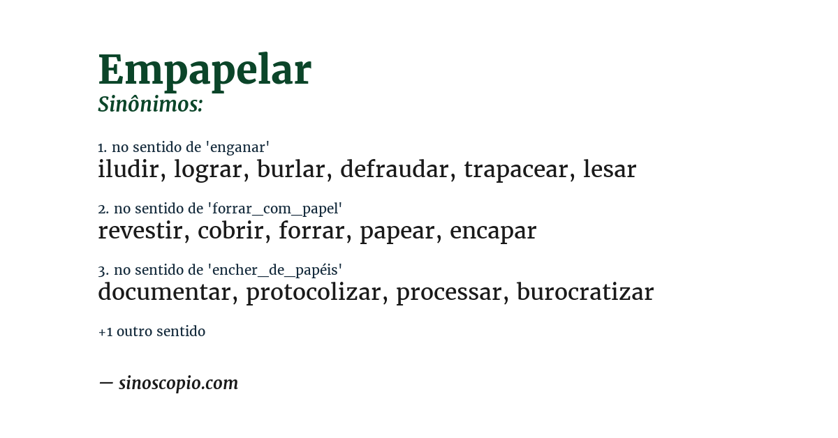 Sinônimo de empapelar