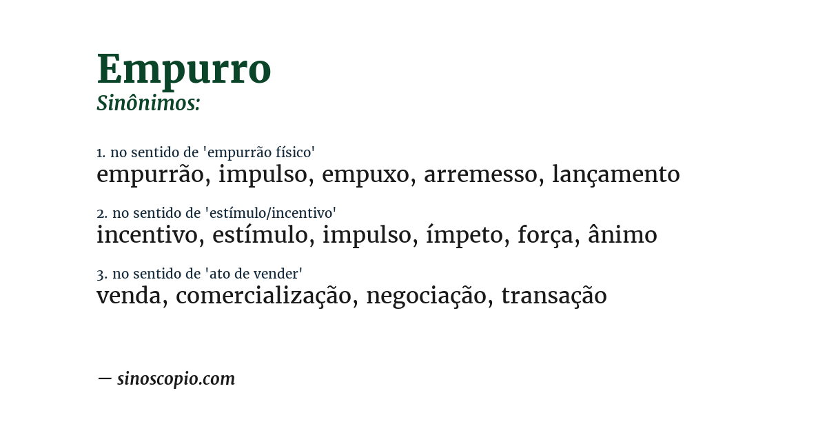 Sinônimo de empurro