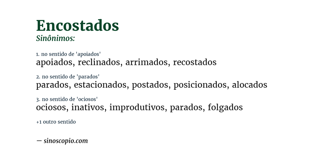 Sinônimo de encostados