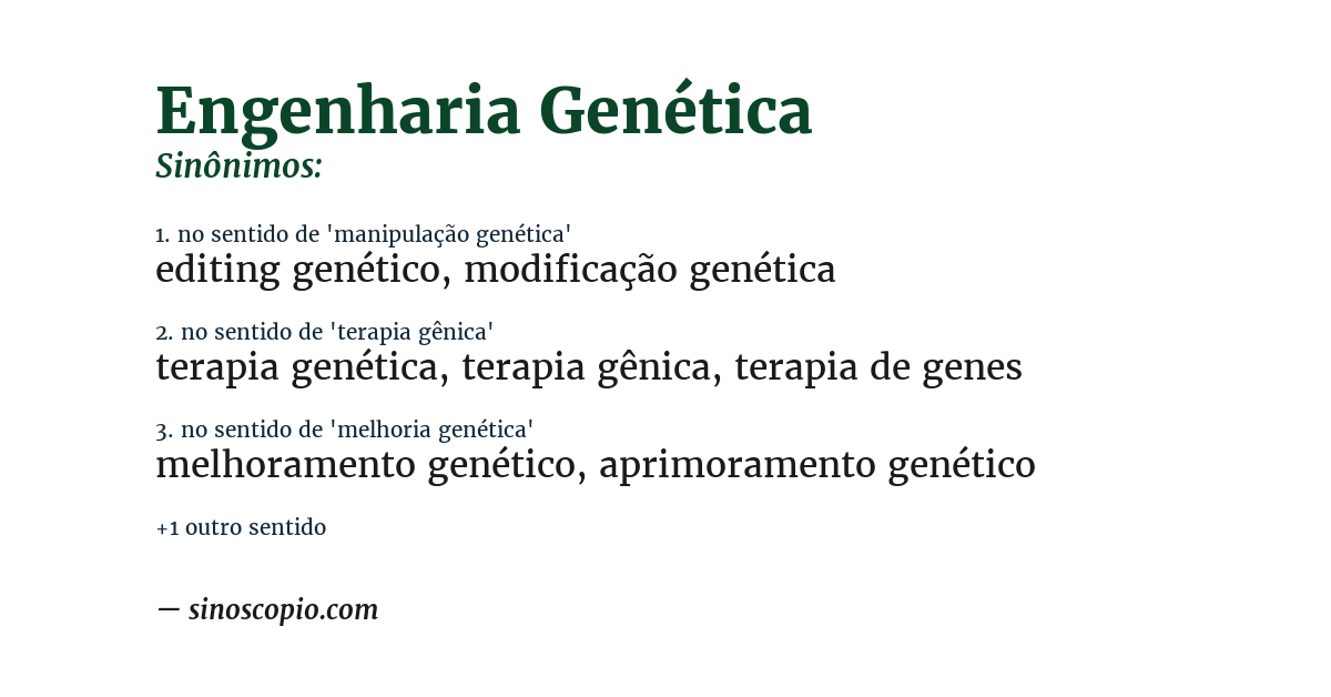 Sinônimo de engenharia genética