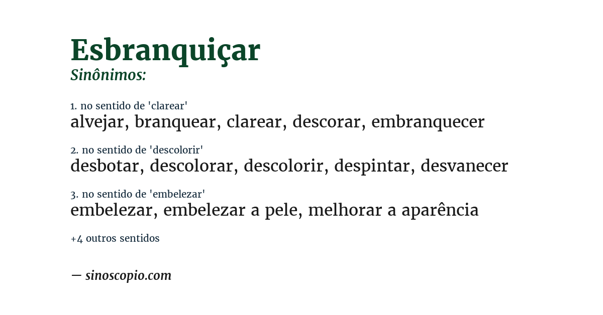 Sinônimo de esbranquiçar