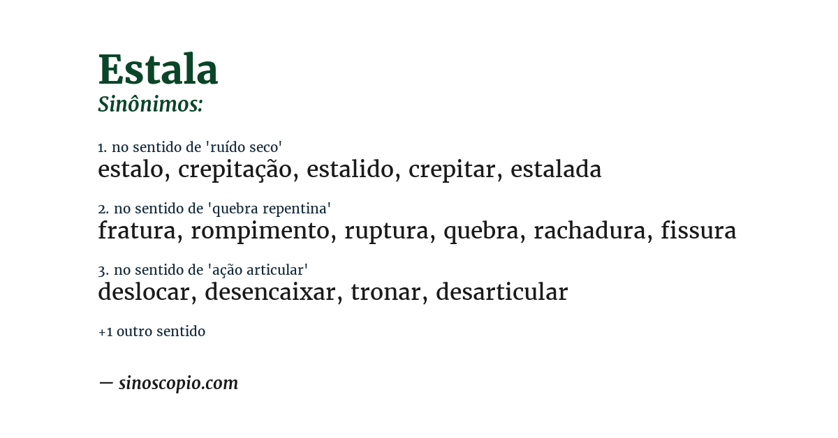 Sinônimo de estala