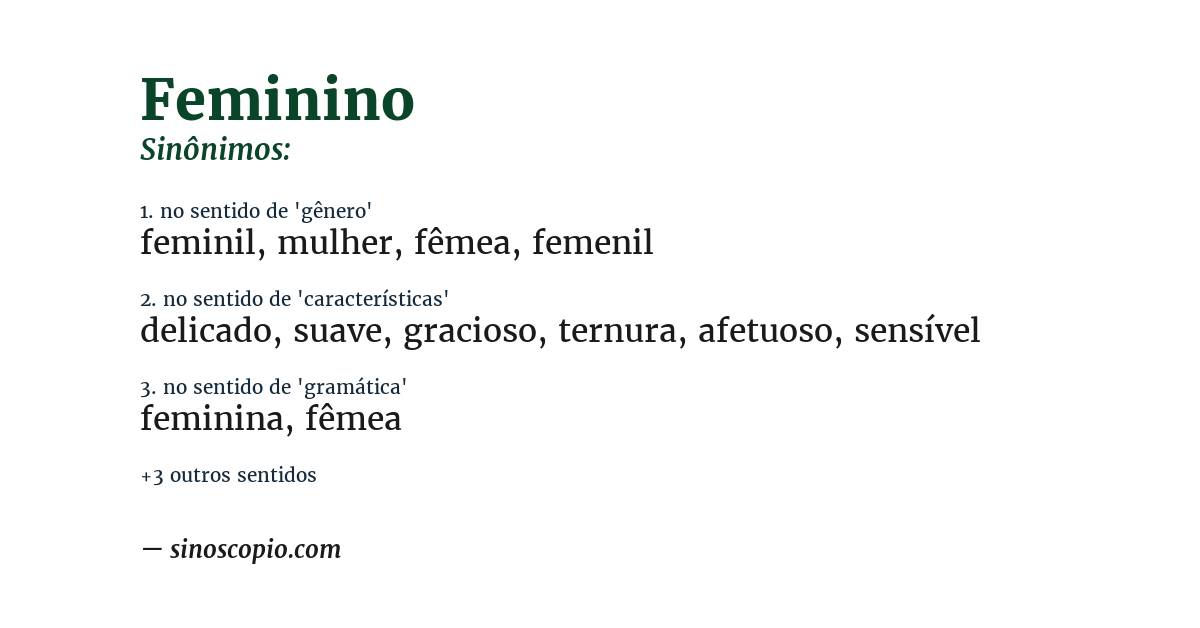 Sinônimo de feminino