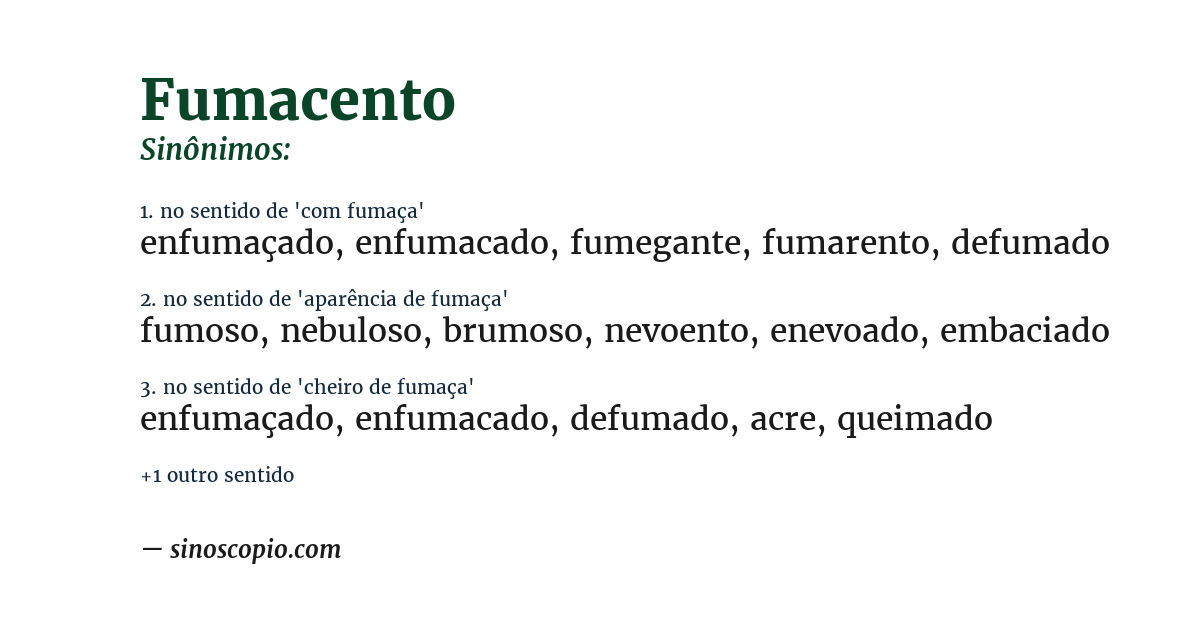 Sinônimo de fumacento
