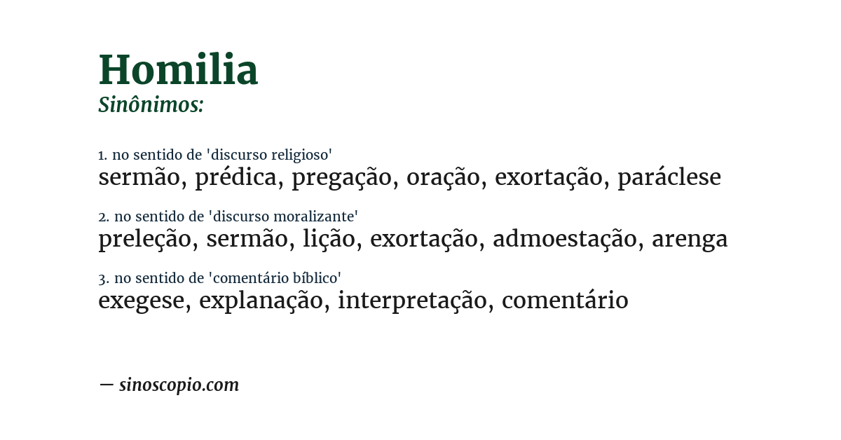 Sinônimo de homilia