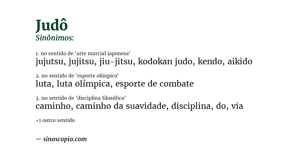 Sinônimo de judô