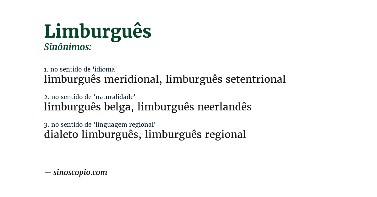 Sinônimo de limburguês