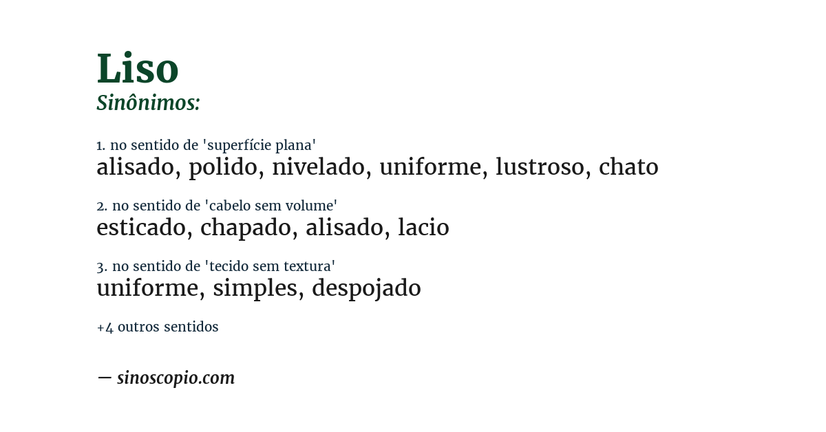 Sinônimo de liso