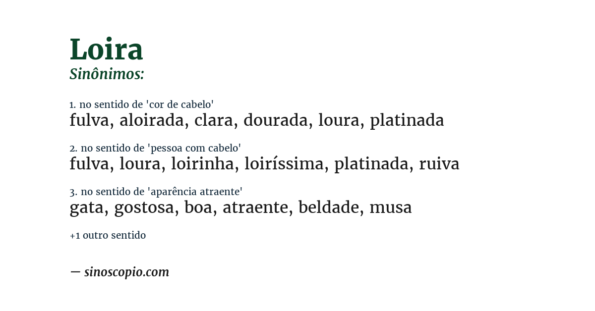Sinônimo de loira