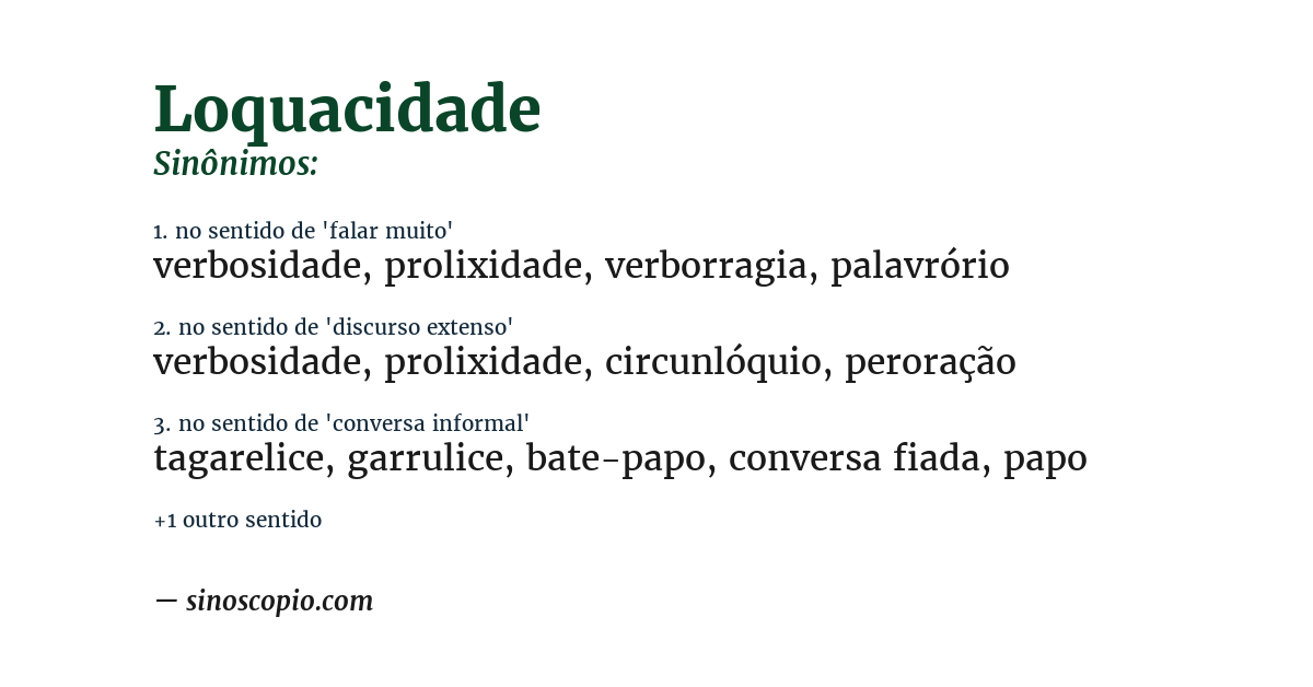 Sinônimo de loquacidade