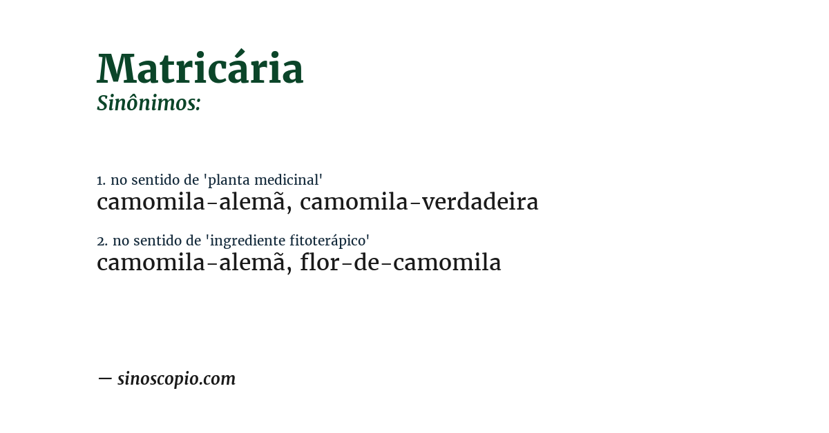 Sinônimo de matricária