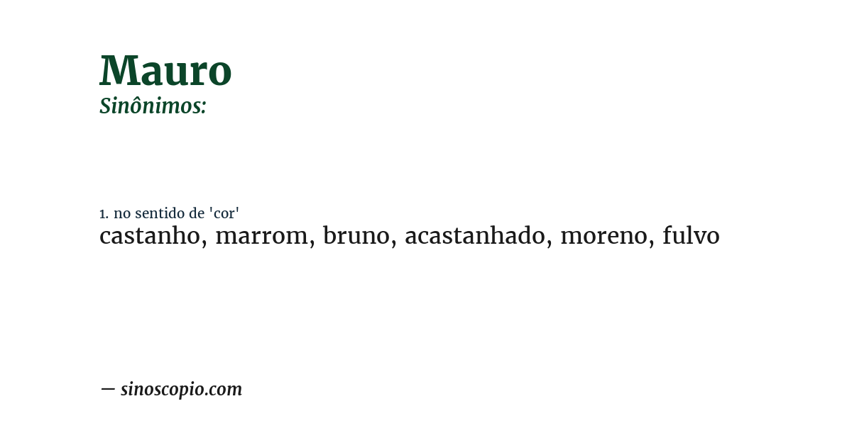 Sinônimo de mauro