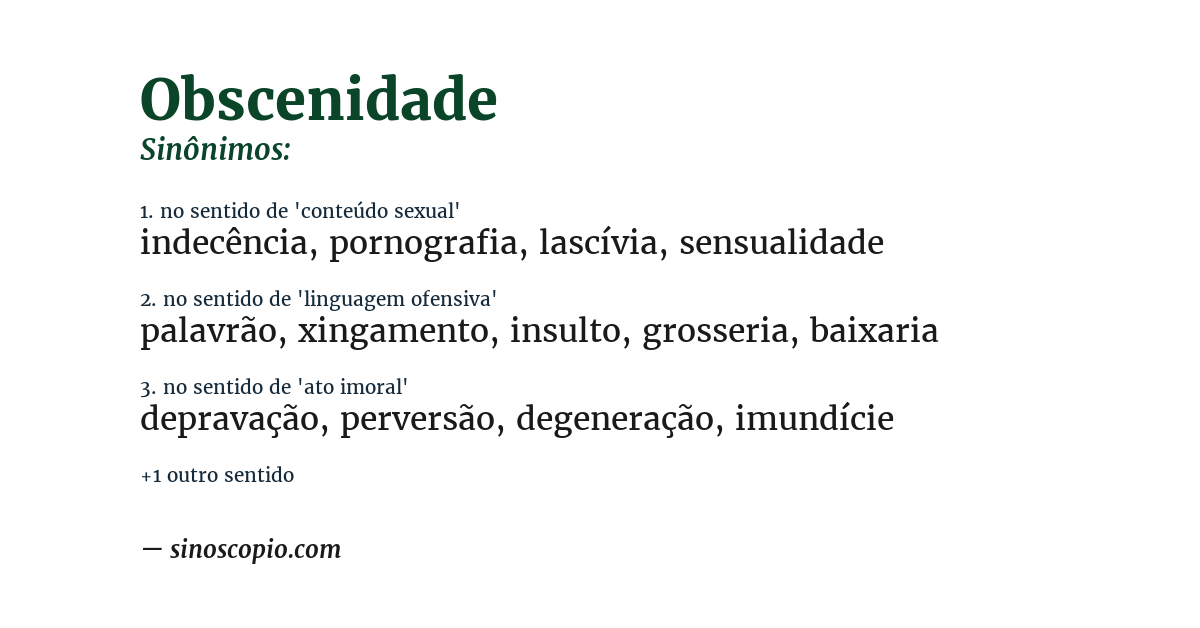 Sinônimo de obscenidade