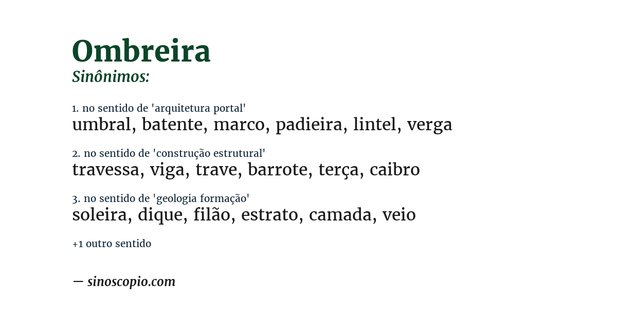 Sinônimo de ombreira