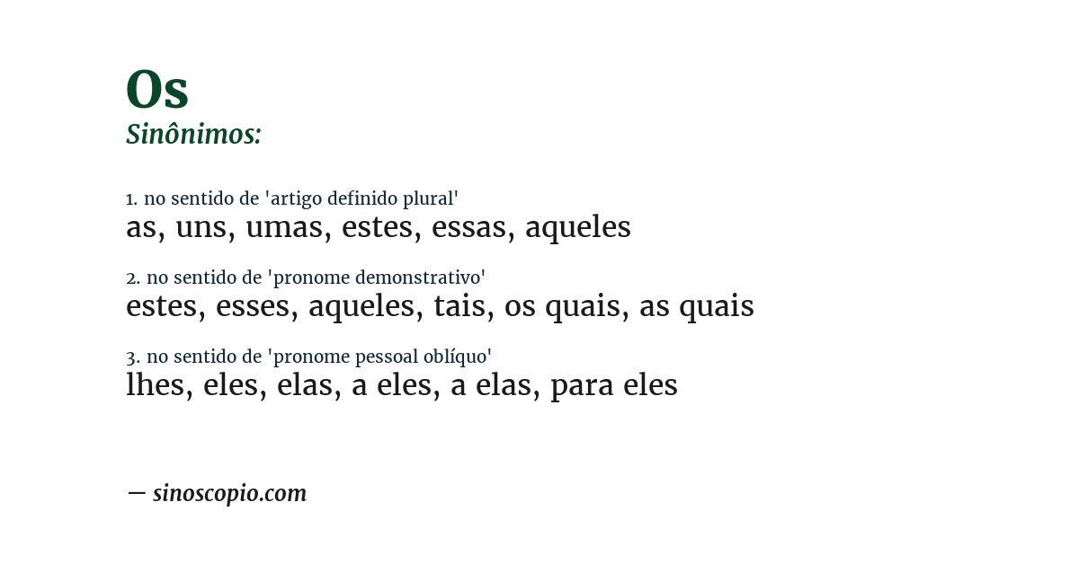 Sinônimo de os