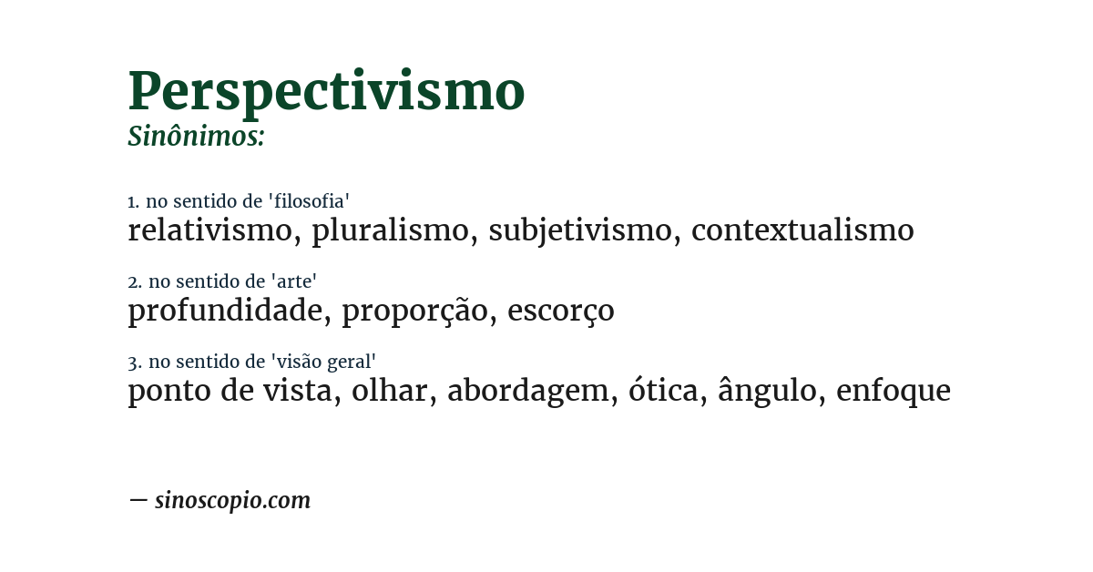 Sinônimo de perspectivismo