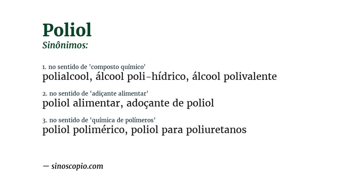 Sinônimo de poliol