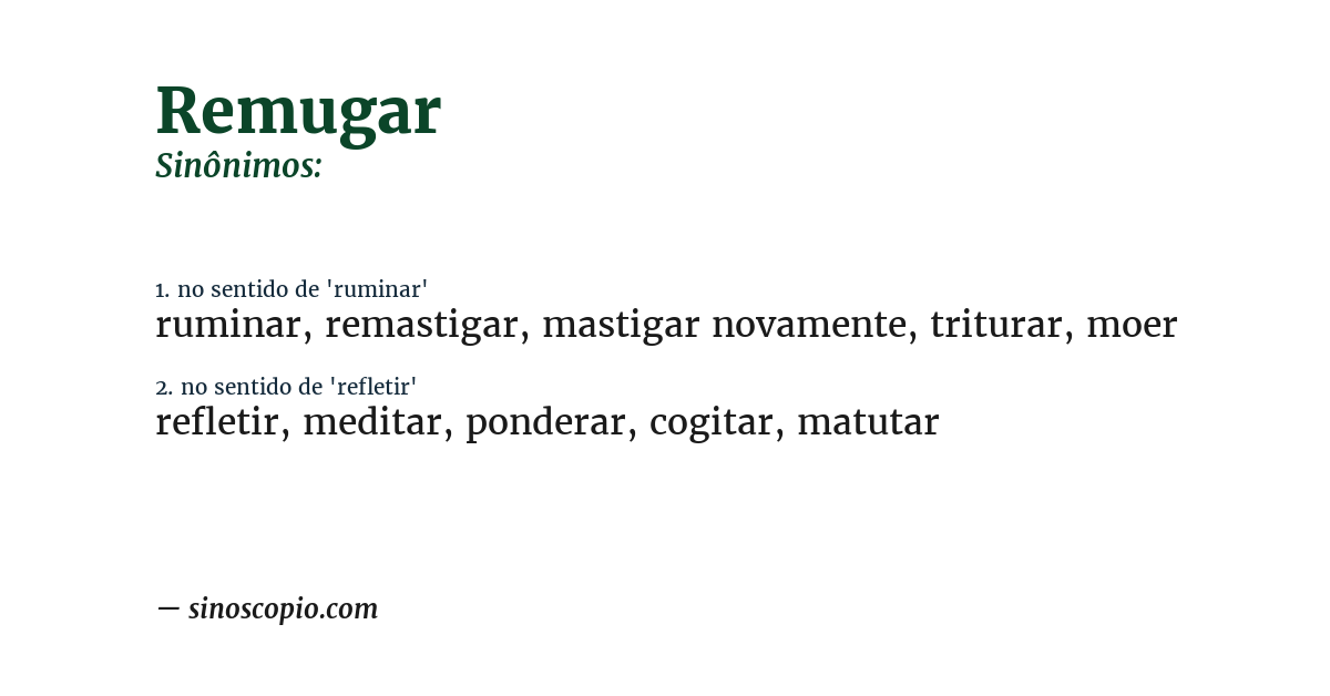 Sinônimo de remugar