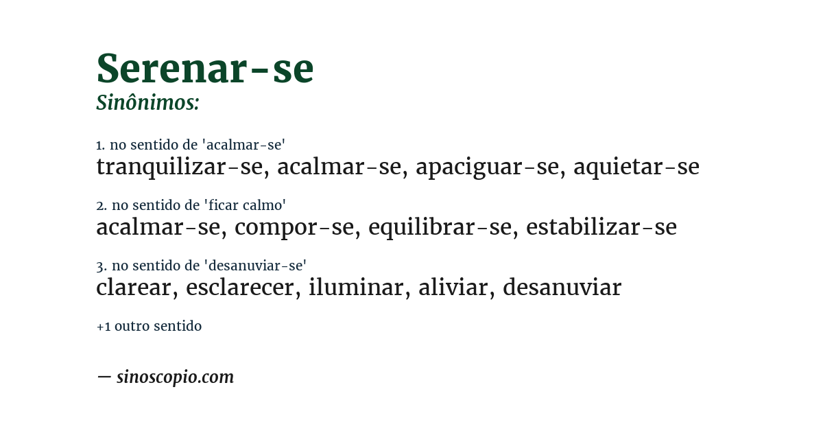 Sinônimo de serenar-se
