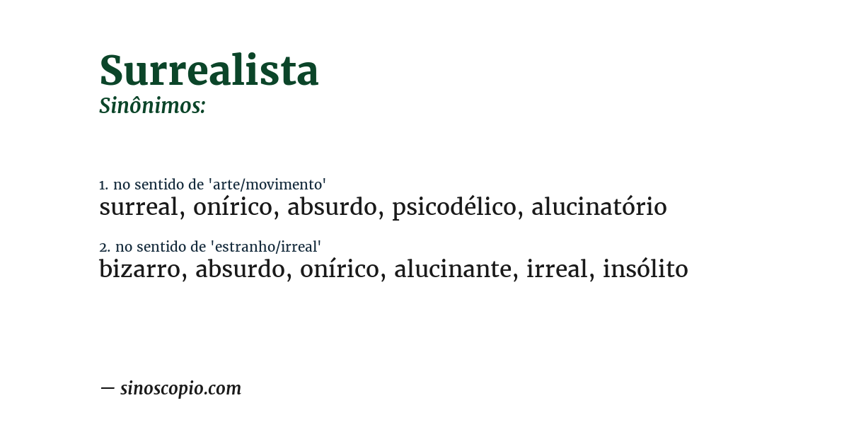 Sinônimo de surrealista