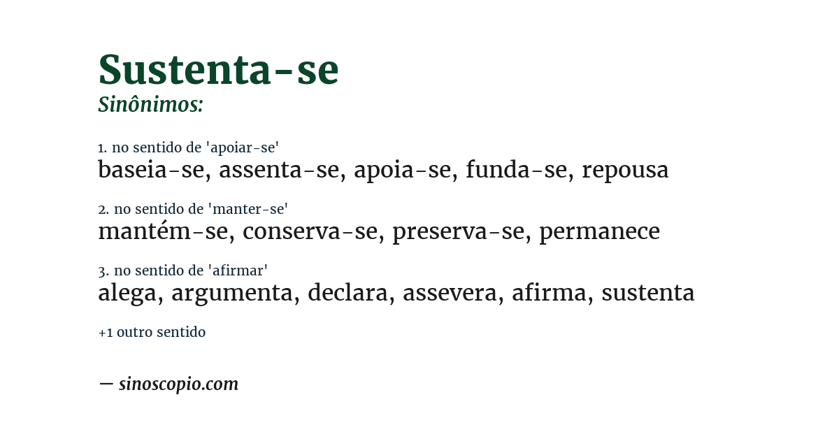 Sinônimo de sustenta-se