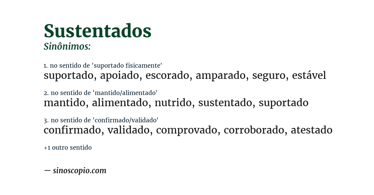 Sinônimo de sustentados