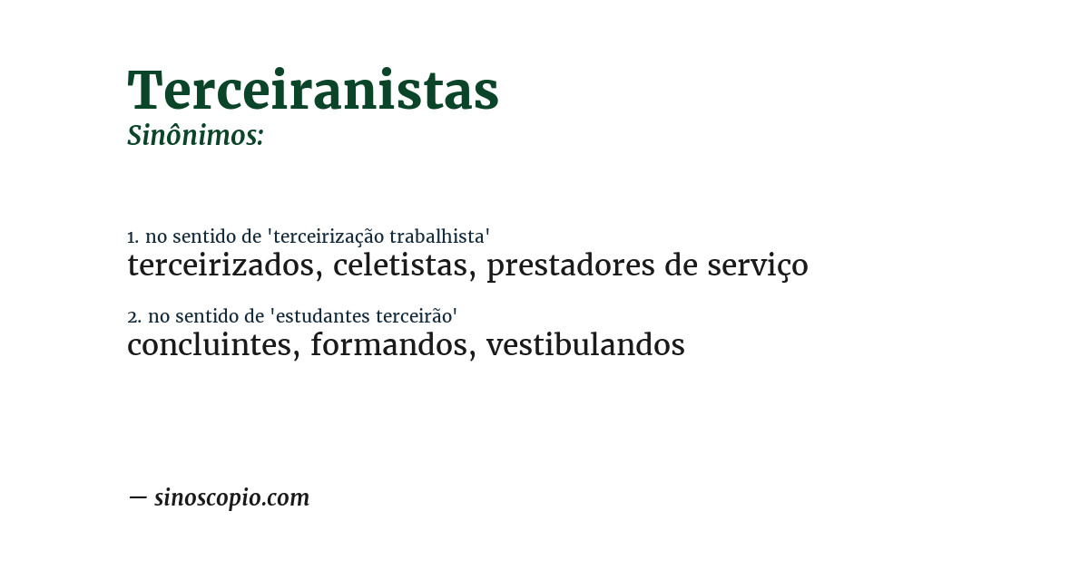 Sinônimo de terceiranistas
