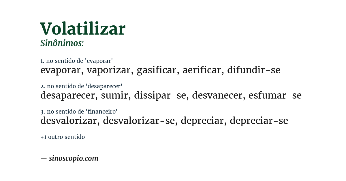 Sinônimo de volatilizar
