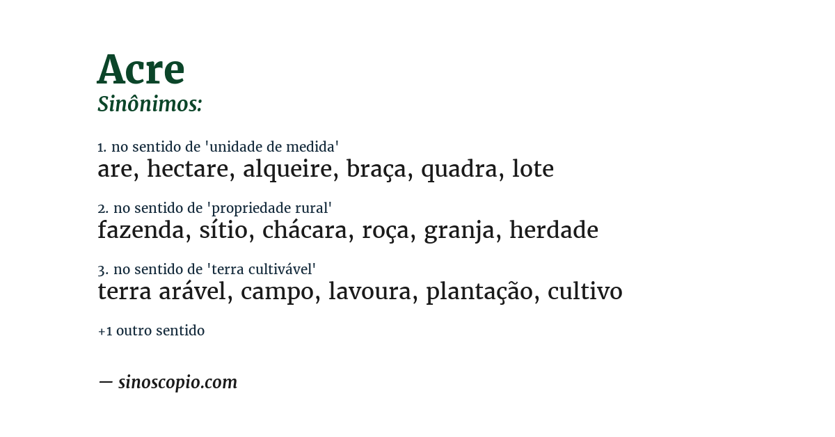 Sinônimo de acre