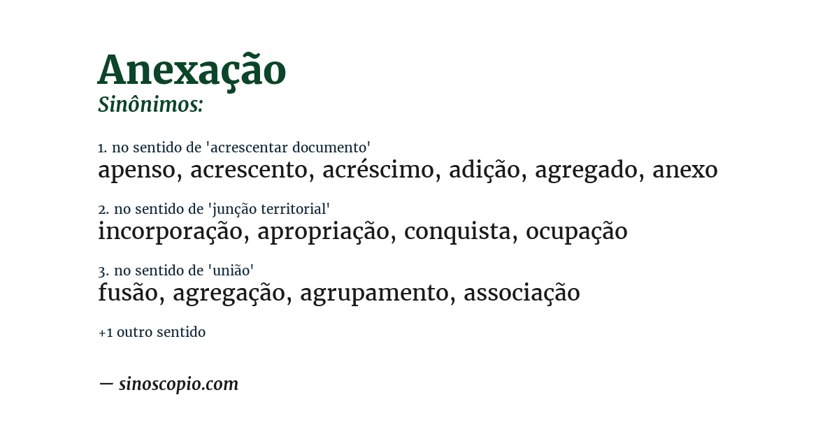 Sinônimo de anexação