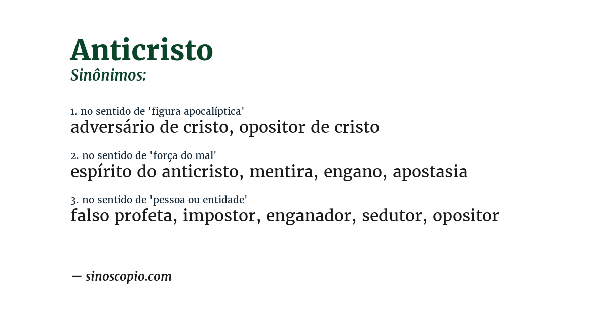 Sinônimo de anticristo