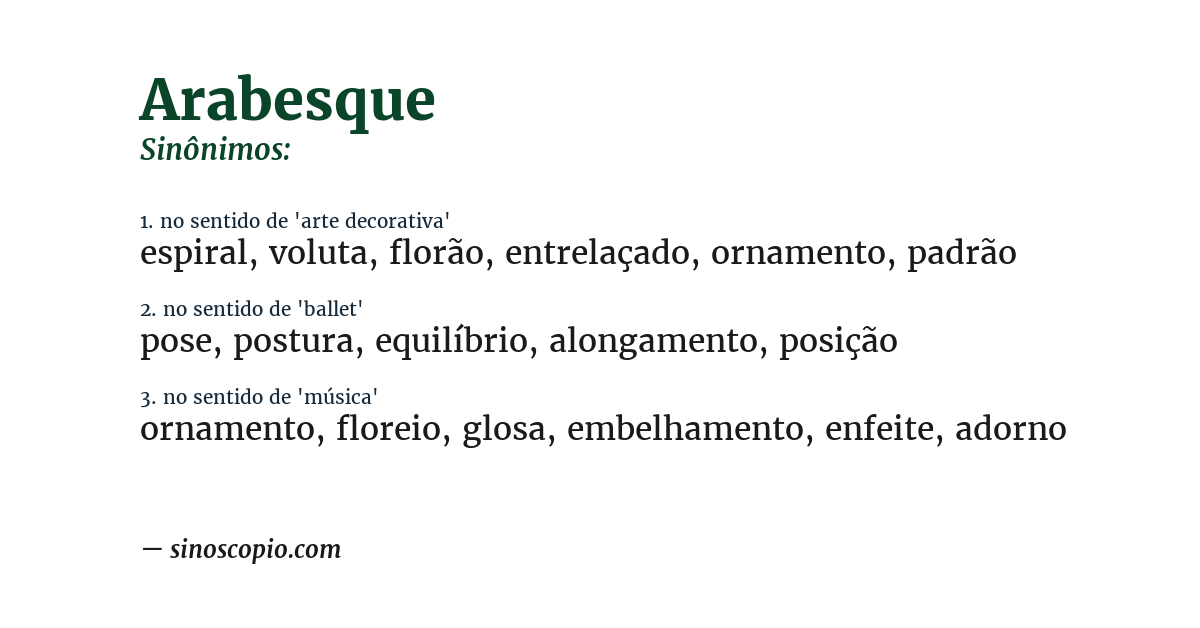 Sinônimo de arabesque